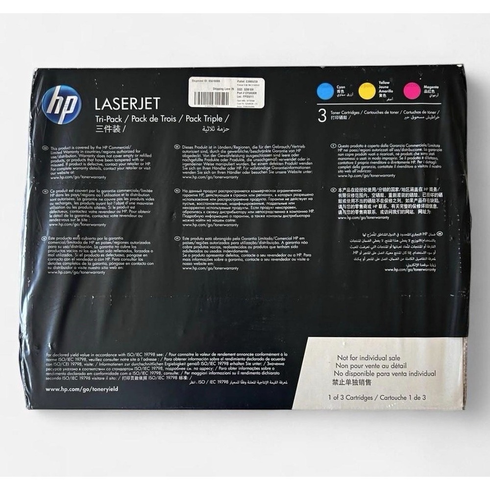 HP 202A CF500AM 3-Pack Cyan Magenta Yellow Genuine OEM Toner New Sealed